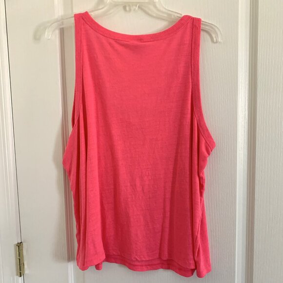 Old Navy EveryWear Linen Blend Tank Top Scoop Neck Sleeveless Hot Pink Size XXL - Picture 5 of 5